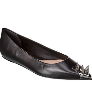 Only worn once. Alexander McQueen punk stud leather flats